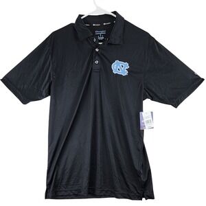 UNC North Carolina Tar Heels Black Champion Performance Polo Shirt Mens Medium